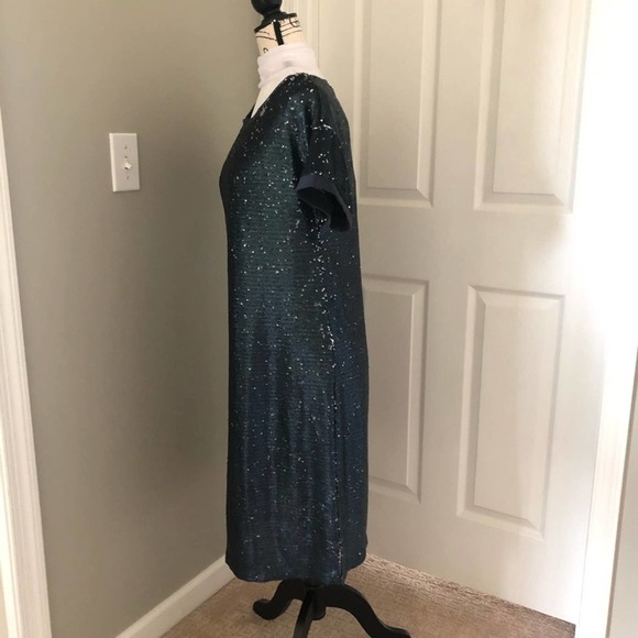 MOULINETTE Souers Anthro Blue Sequin Dress Small - Picture 3 of 12